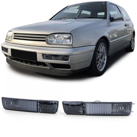 Trasparente vetro Fendinebbia con freccia nero fumé per VW Golf 3 Vento 91-97