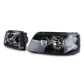 Trasparente vetro H7 H1 Fari anteriori neri con LWR motorino coppia per VW Bus T5 03-09