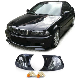 Trasparente vetro freccia set nero fumé compatibile per Serie 3 BMW E46 Coupe cabriolet 2001-2003