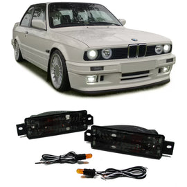 Trasparente vetro frecce con nero parcheggio luce per BMW Serie 3 E30 87-93