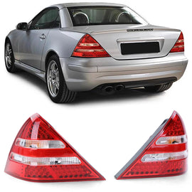 Trasparente vetro LED Fanali posteriori rossi trasparente coppia per Mercedes SLK R170 96-04
