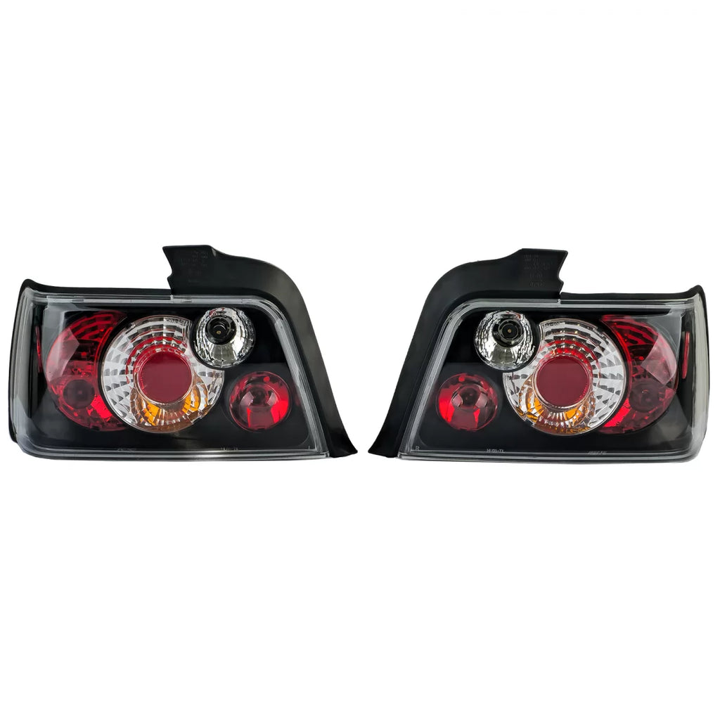 Trasparente vetro Fanali posteriori neri per Serie 3 BMW E36 berlina 1990-1998