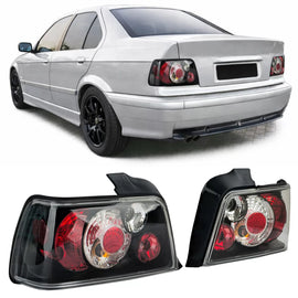 Trasparente vetro Fanali posteriori neri per Serie 3 BMW E36 berlina 1990-1998