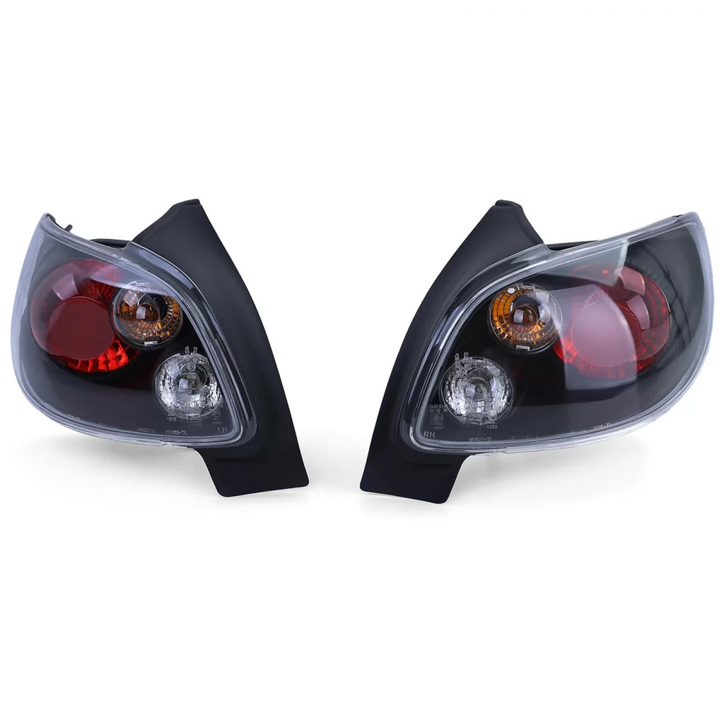 Trasparente vetro Fanali posteriori neri per Peugeot 206 hatchback 3 + 5 porta 98-09