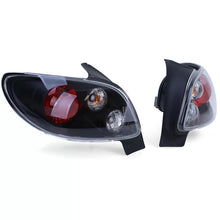 Carica l'immagine nel visualizzatore di Gallery, Trasparente vetro Fanali posteriori neri per Peugeot 206 hatchback 3 + 5 porta 98-09