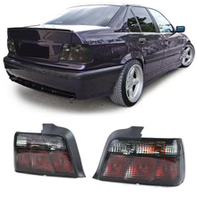 Carica l'immagine nel visualizzatore di Gallery, Trasparente vetro Fanali posteriori neri fumé set per Serie 3 BMW E36 berlina 1990-1999