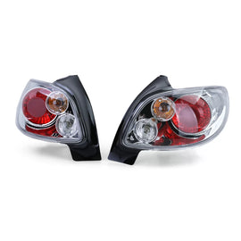Trasparente vetro Fanali posteriori cromati per Peugeot 206 hatchback 3 + 5 porta 98-09