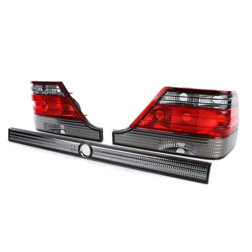 Trasparente vetro Fanali posteriori rossi nero con lock striscia per Mercedes S W140 94-98