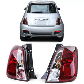 Trasparente vetro Fanali posteriori rossi trasparente per Fiat 500 2007-2015