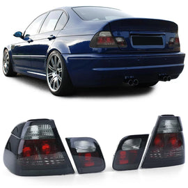 Trasparente vetro fanali posteriori trasparente nero fumé per BMW E46 berlina 98-01