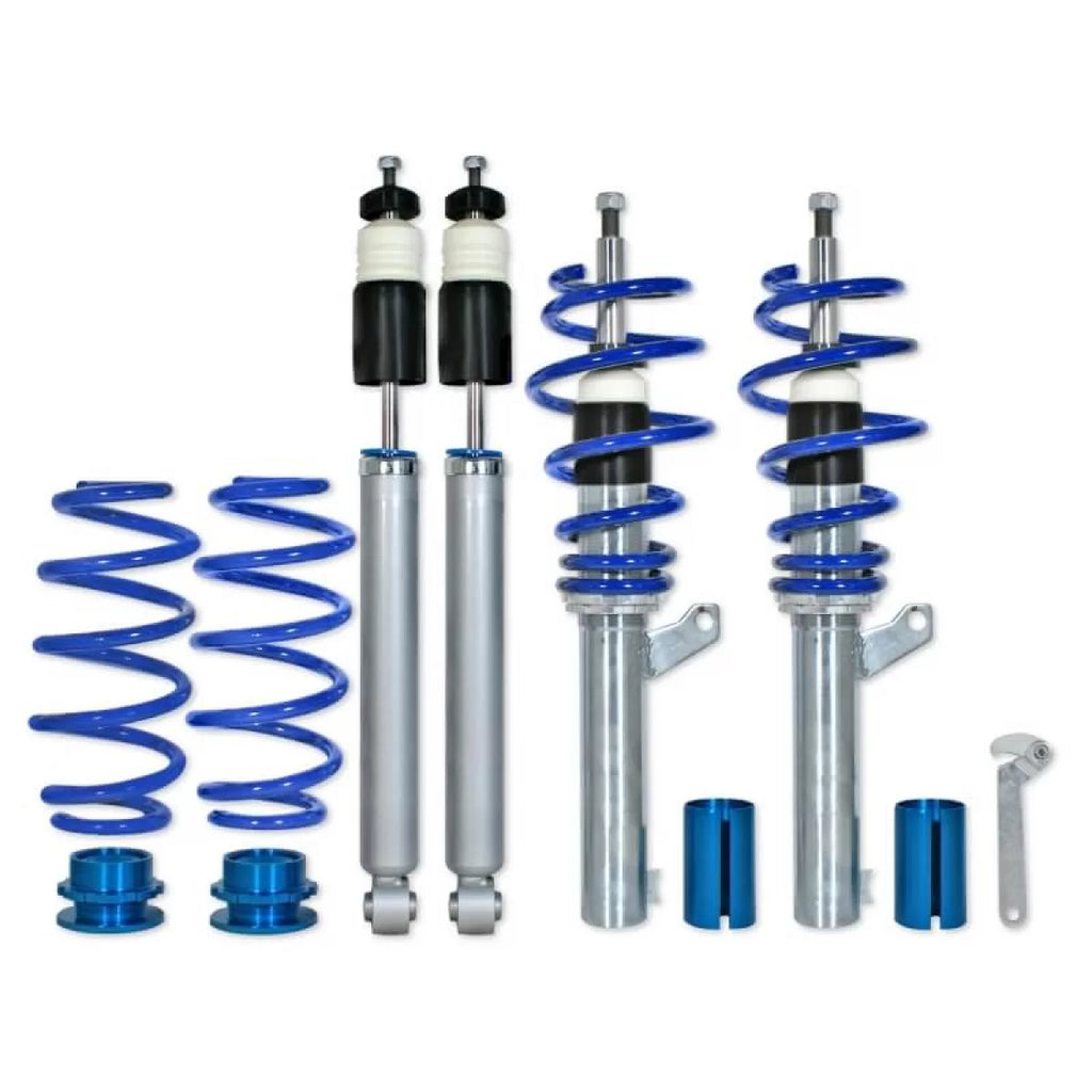 Kit assetto regolabile Blueline per VW Golf 5, 6, Scirocco, Audi A3 8P, Seat Leon 1P, Skoda Octavia 1Z