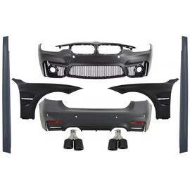 Body kit completo per BMW Serie 3 F30 (2011-2019) con Parafanghi anteriori e Terminali di scarico Fibra di carbonio EVO
