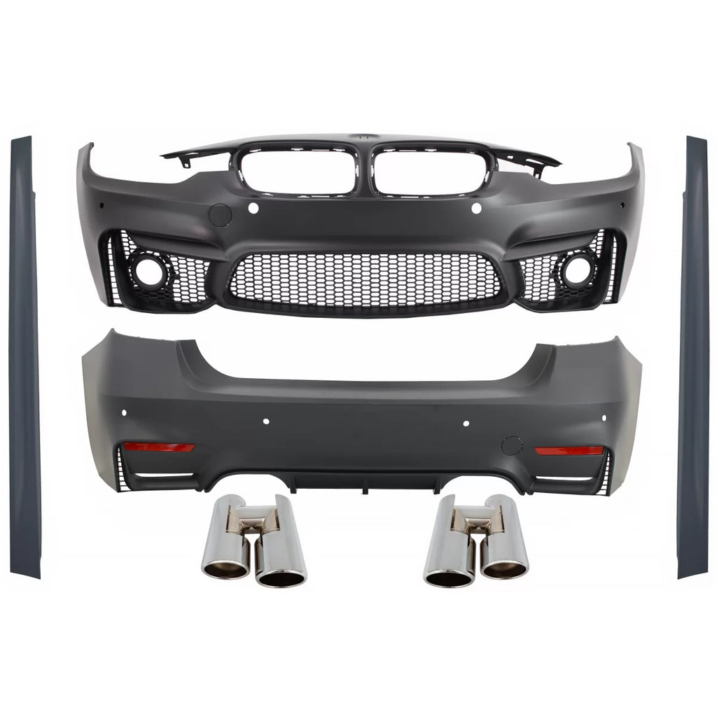 Body kit completo per BMW Serie 3 F30 (2011-2019) con cromato Terminali di scarico EVO II M3 design