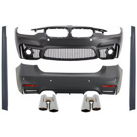 Body kit completo per BMW Serie 3 F30 (2011-2019) con cromato Terminali di scarico EVO II M3 design