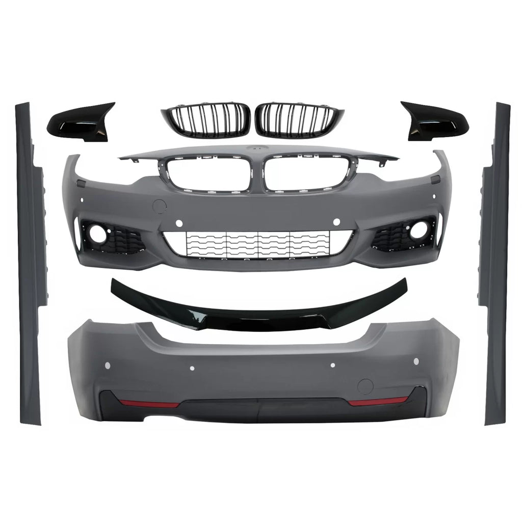 Body kit completo per BMW Serie 4 F32 Coupe (2013 e successivi) Spoiler baule con Griglie centrali e Calotte specchietti