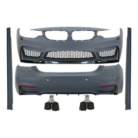 Body kit completo per BMW Serie 4 F32 F33 Coupe Cabrio (2013-2019) con doppio doppio Terminali di scarico Fibra