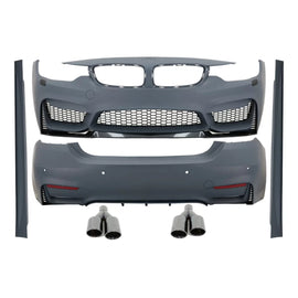 Body kit completo per BMW Serie 4 F32 F33 (2013-2019) M4 design Coupe Cabrio con Terminali di scarico M-potenza nero