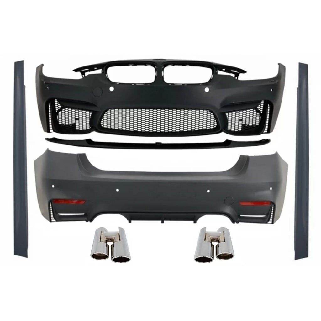 Body kit completo per BMW F30 (2011-2019) con cromato Terminali di scarico EVO II M3 CS stile senza Fendinebbia