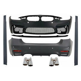 Body kit completo per BMW F30 (2011-2019) con cromato Terminali di scarico EVO II M3 CS stile senza Fendinebbia