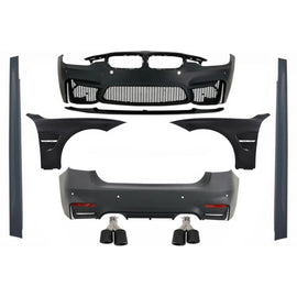 Body kit completo per BMW F30 (2011-2019) con Parafanghi anteriori e doppio doppio Terminali di scarico Fibra