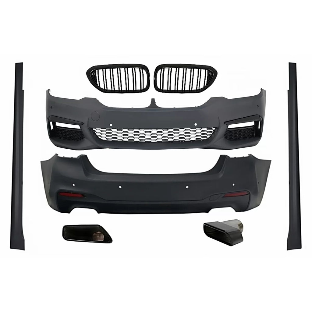 Body kit completo con Griglie anteriori a doppio rene e Terminali di scarico per BMW Serie 5 G30 (2017-2019) M-Tech