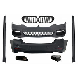 Body kit completo con Griglie anteriori a doppio rene e Terminali di scarico per BMW Serie 5 G30 (2017-2019) M-Tech