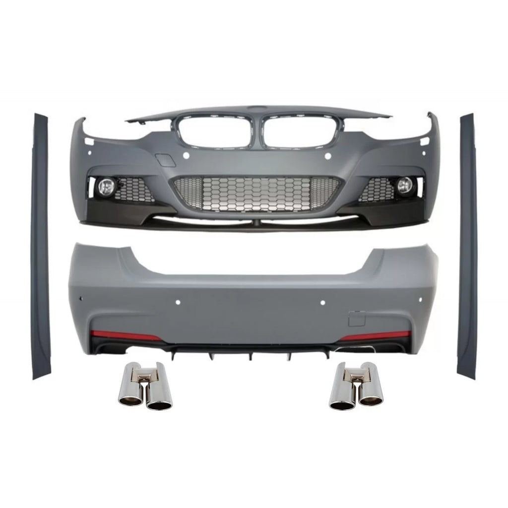 Body kit completo con doppio doppio Terminali di scarico cromato per BMW Serie 3 F30 (2011-2019) M-Performance design