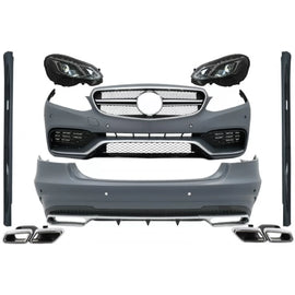 Body kit completo con Terminali di scarico e LED xenon fari anteriori per Mercedes Classe E W212 (2013-2016) E63 design