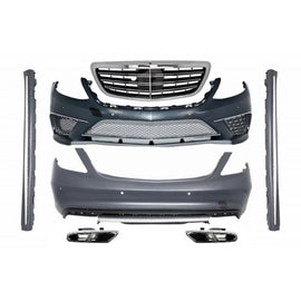 Body kit completo con Terminali di scarico per Mercedes W222 Classe S (2013-06.2017) S65 design LWB