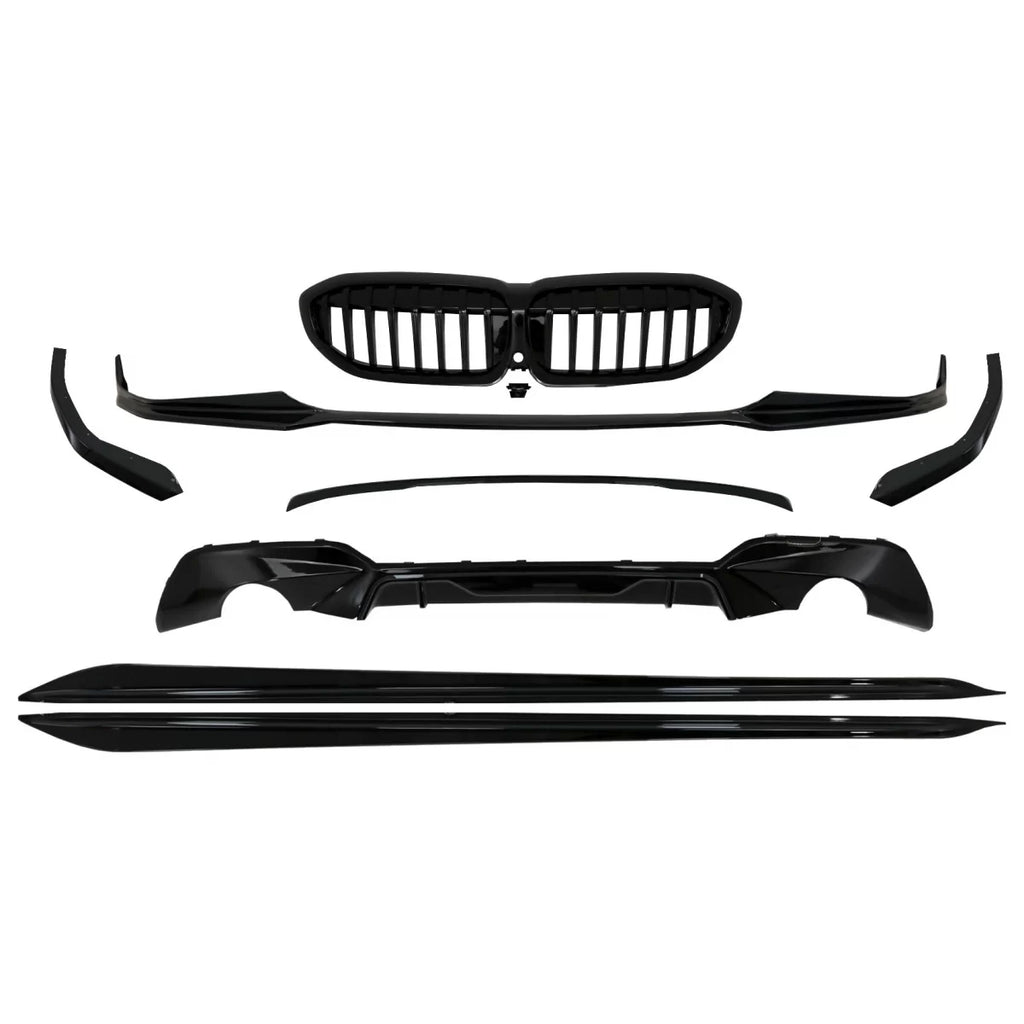 Body kit completo estensioni per BMW Serie 3 G20 berlina (2018-2022) M design Nero lucido