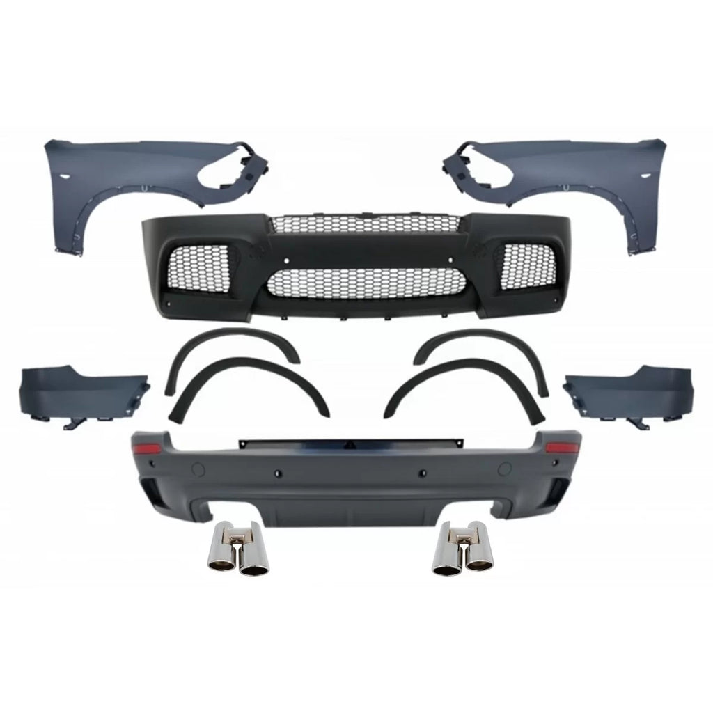 Body kit completo con Parafanghi anteriori e Terminali di scarico cromato per BMW X5 E70 (2007-2013) X5M M design