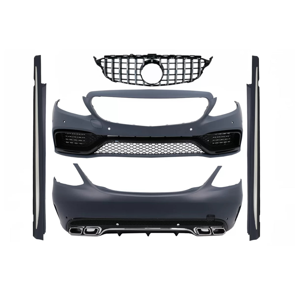 Body kit completo con Griglia anteriore per Mercedes Classe C W205 berlina (2014-2018) C63 design