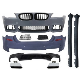 Body kit completo con Griglie a doppio rene per BMW Serie 5 F10 (2010-2017) M-Technik 550i design nere lucide Edition