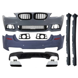 Body kit completo con Griglie a doppio rene per BMW F10 Serie 5 (2014-2017) restyling LCI M-Technik 550i design nere