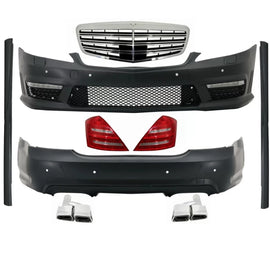 Body kit completo per MERCEDES-Benz Classe S W221 Terminali di scarico e LED fanali posteriori 2005-2011 (LWB) A-design