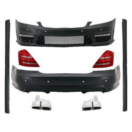 Body kit completo per MERCEDES-Benz Classe S W221 Terminali di scarico e LED fanali posteriori 2005-2011 (LWB) A-design