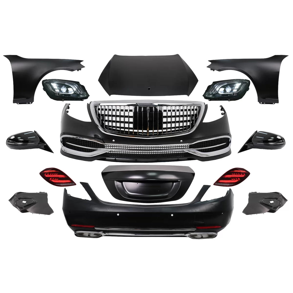 Body kit completo per Mercedes Classe S W221 (2005-2013) conversione a 2018 W222 design