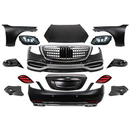 Body kit completo per Mercedes Classe S W221 (2005-2013) conversione a 2018 W222 design