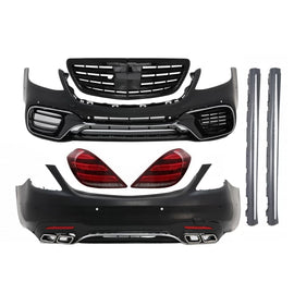 Body kit completo per Mercedes Classe S W222 (2013-06.2017) S63 design e fanali posteriori Full LED con sequenziale