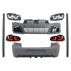 Body kit completo per VW Golf VI 6 MK6 (2008-2013) R20 design con fari anteriori e fanali posteriori dinamico Indicatore