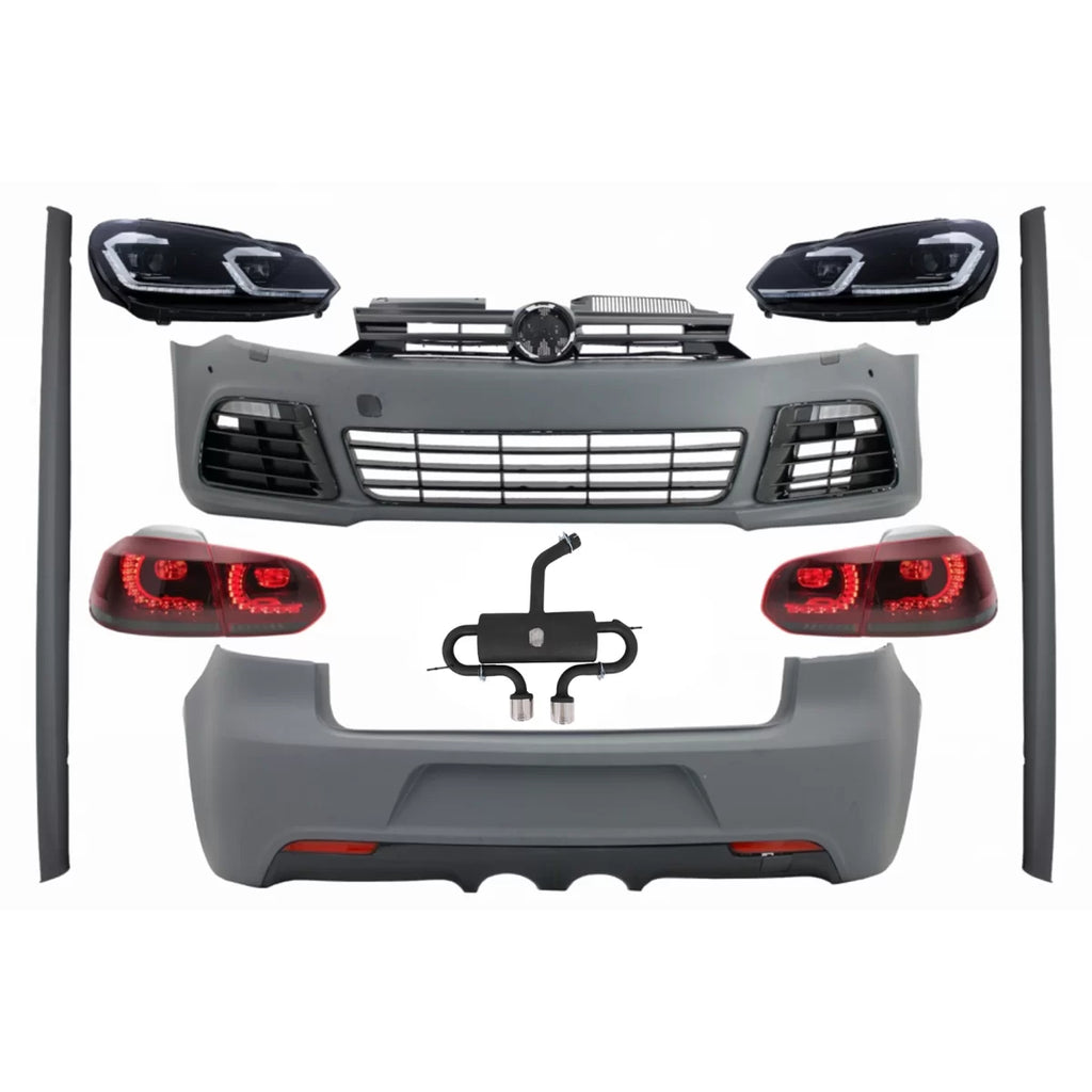 Body kit completo per VW Golf VI 6 MK6 (2008-2013) R20 design Sistema di scarico Catback silenziatore