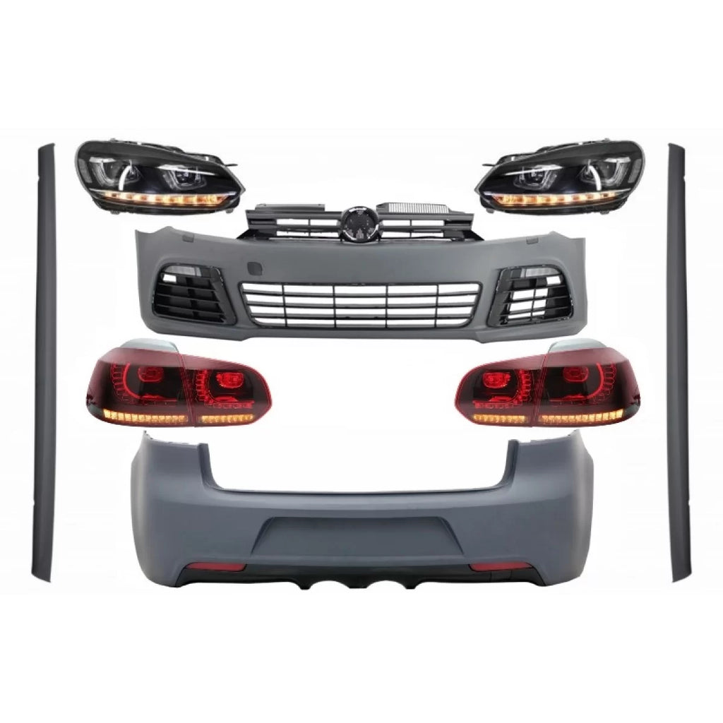Body kit completo per VW Golf VI 6 MK6 (2008-2013) R20 design con fari anteriori e fanali posteriori dinamico Indicatore