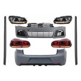 Body kit completo per VW Golf VI 6 MK6 (2008-2013) R20 design con fari anteriori e fanali posteriori dinamico Indicatore