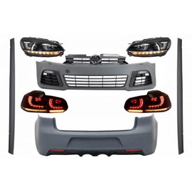 Body kit completo per VW Golf VI 6 MK6 (2008-2013) R20 design con fari anteriori e fanali posteriori dinamico Indicatore
