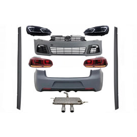 Body kit completo per VW Golf VI 6 MK6 (2008-2013) R20 design con fari anteriori LED e fanali posteriori dinamico