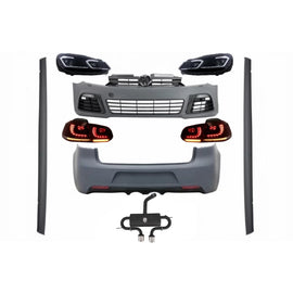Body kit completo per VW Golf VI 6 MK6 (2008-2013) R20 design con fari anteriori LED e fanali posteriori dinamico