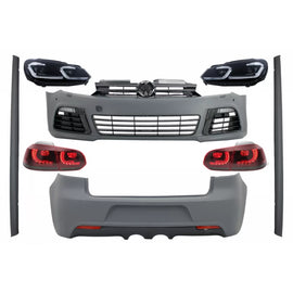Body kit completo per VW Golf VI 6 MK6 (2008-2013) R20 design con Indicatori di direzione dinamici sequenziali fumé