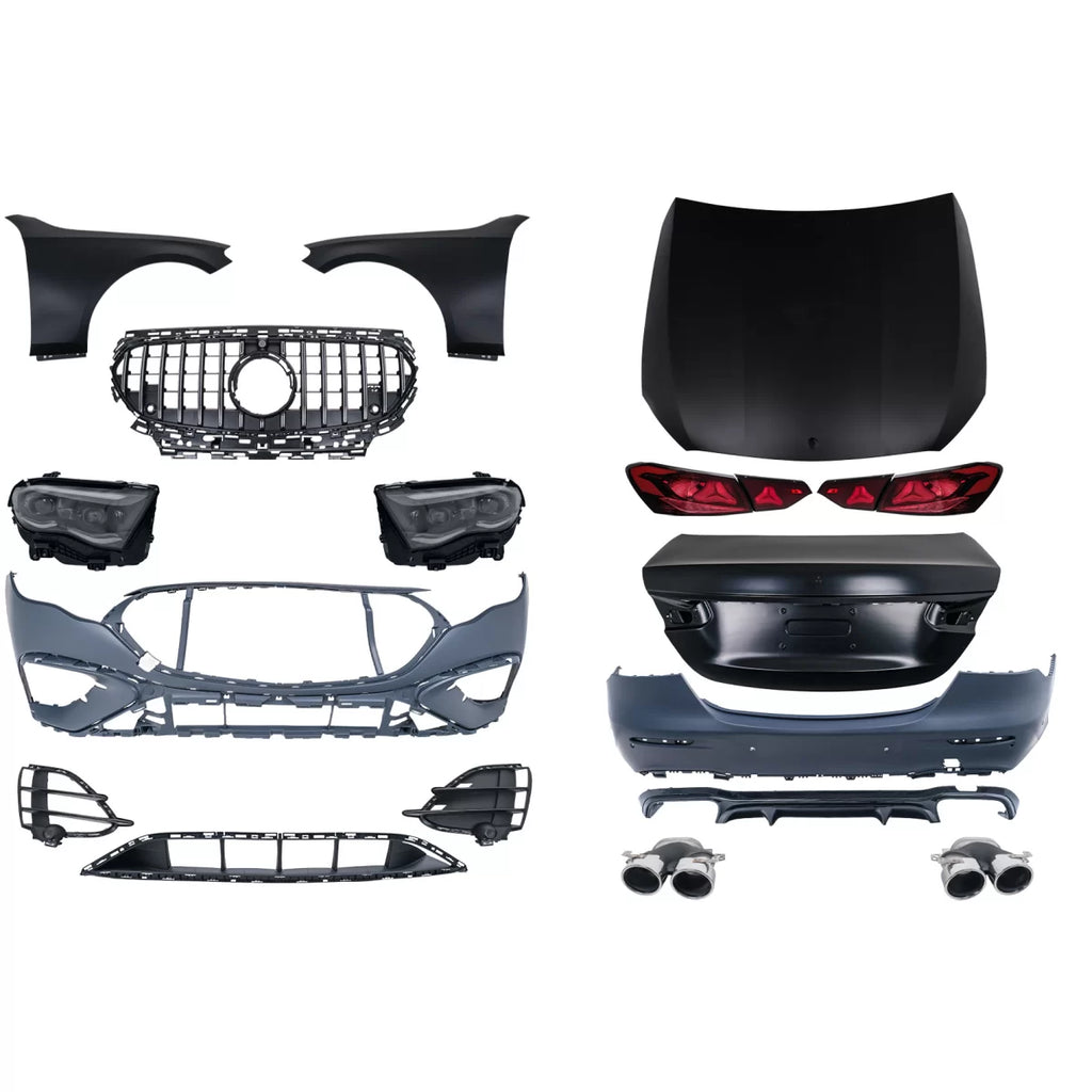 Body kit di conversione completo per Mercedes Classe E W213 (2016-2019) a W214 2023 design
