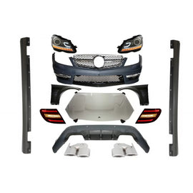 Completo conversione Retrofit Body kit con luci per Mercedes Classe C W204 (2007-2014) restyling C63 design