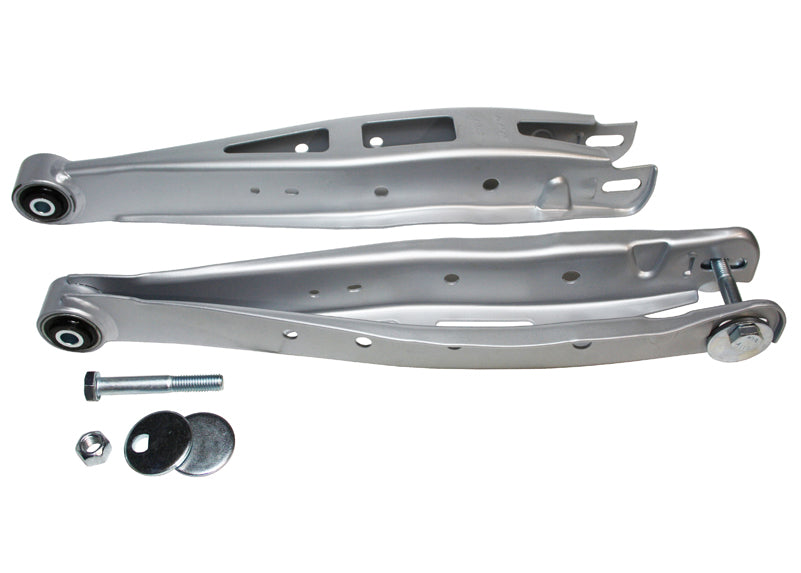 Bracci di controllo inferiori posteriori regolabili con bulloni campanatura Whiteline per Subaru BRZ, Forester, Impreza, Levorg, Liberty e Toyota GT86 — confezione completa